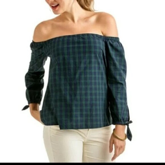 Vineyard Vines Tartan Plaid Blouse - Picture 1 of 7